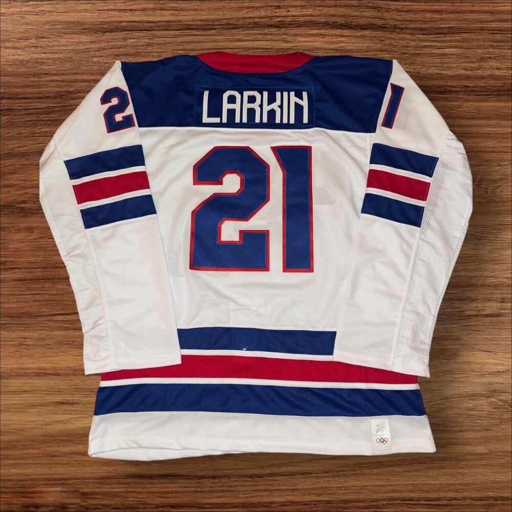 DYLAN LARKIN TEAM USA OLYMPIC WHITE JERSEY BRAND NEW NICE!!